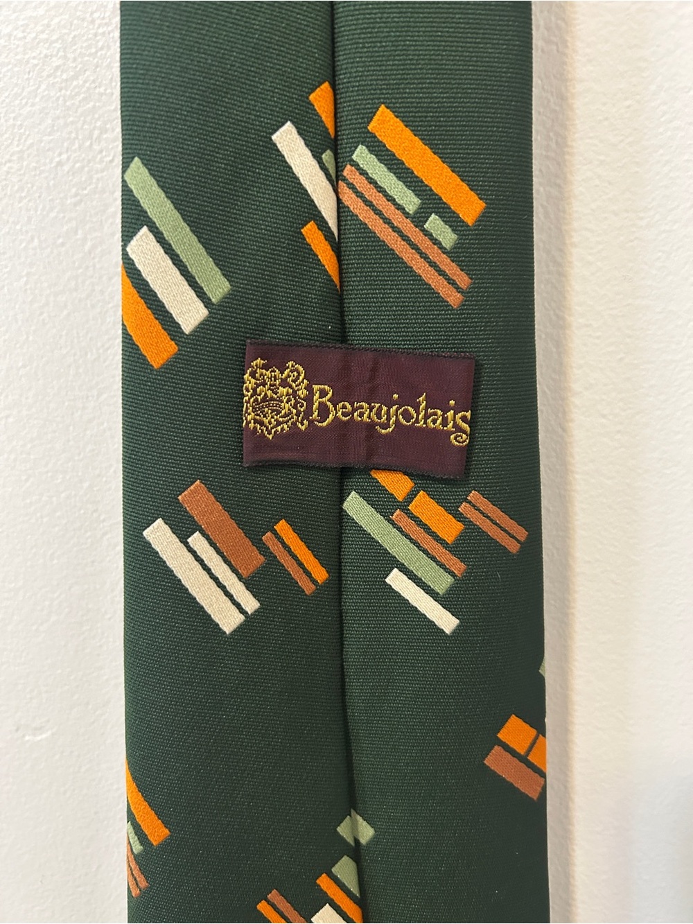 Beaujolais Vintage Forest Green Geometric Neck Tie
